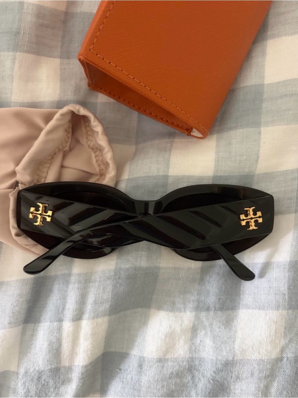 Tory Burch Black Sunglasses with Gold Logo Accents